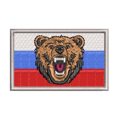Медведь с флагом России